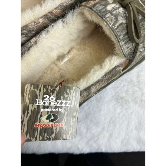 New With Box 26 BoneZZZ Mens Size 10 Camouflage Faux Fur Lined Moccasin Slippers - Picture 10 of 12